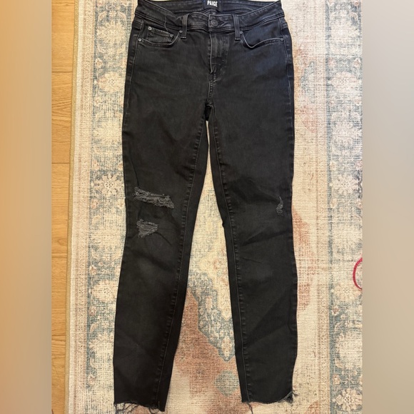 PAIGE Denim - Paige Black Distressed Verdugo Ankle Women's Jeans